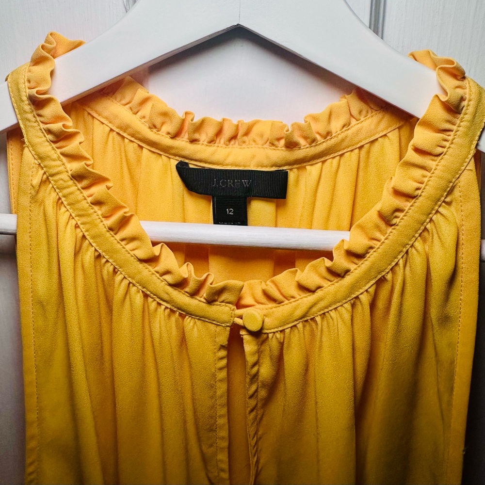Yellow Ruffle High-neck Tank - Picture 3 of 4